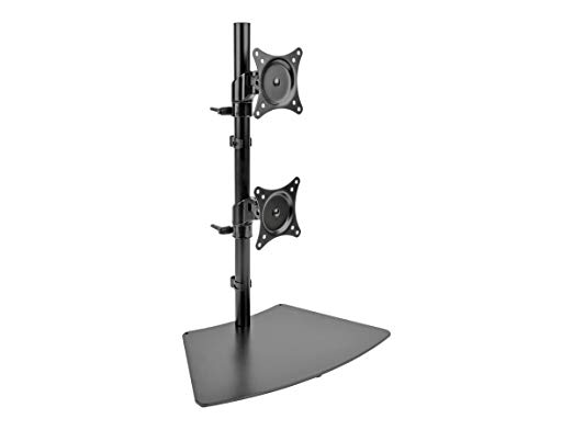 Tripp Lite Dual Monitor Mount Stand/Clamp, Vertical, Swivel & Tilt, 15-27 Inch, Flat Screen Display, Desktop Mount, Black (DDR1527SDC)