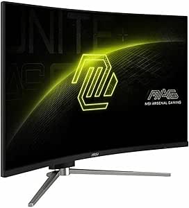 MSI MAG 325CQRXF E2 31.5-inch QD-OLED 2560 x 1440 (QHD) Computer Monitor, 240Hz, Adaptive-Synch, HDMI, Display Port, VGA Port, VESA Mountable, Tilt, Height Adjustable, Speaker, 0.5ms, Black