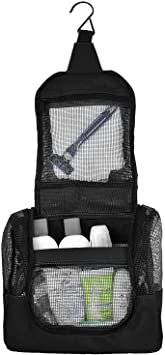 The Fine Living Co. USA Portable Hanging Shower Caddy Organizer, Quick Dry Mesh Shower Caddy Tote with Metal Hook, Perfect for Dorm, Camp, Travel, Gym