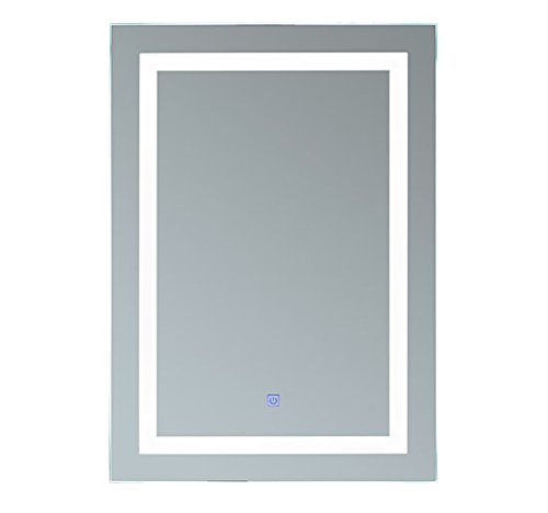 HOMCOM Vertical 28" LED Illuminated Bathroom Wall Mirror - Outline LEDs