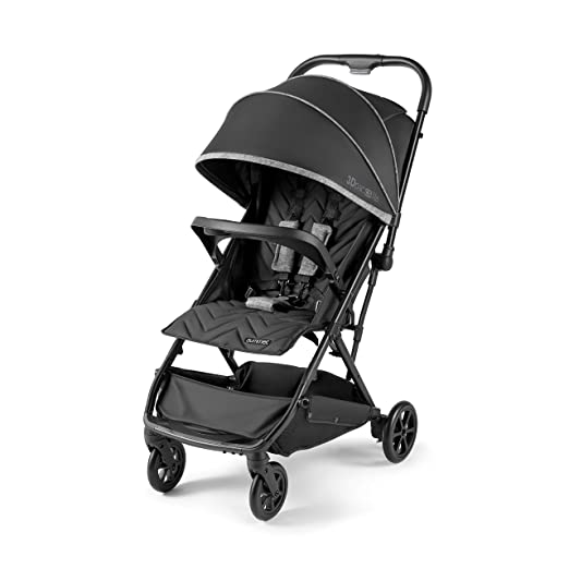 Summer 3Dpac CS Lite Compact Fold Stroller, Black – Compact Car Seat Adaptable Baby Stroller – Lightweight Stroller with Convenient One-Hand Fold, Reclining Seat, Extra-Large Canopy, and More