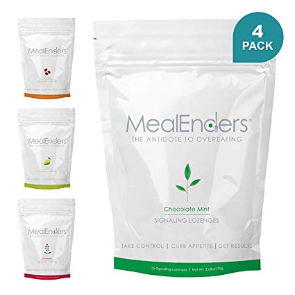 MealEnders Cravings Control Lozenges | Stop Overeating, Curb Cravings and Reduce Snacking | 25-Count Bag (Pack of 4)