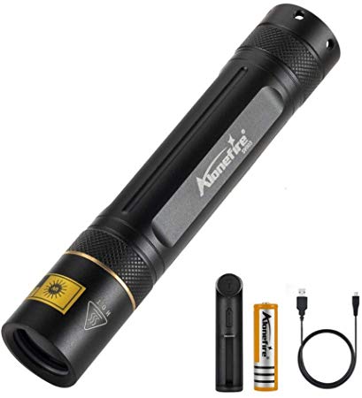 Alonefire SV003 5W 365nm UV Flashlight Portable Rechargeable Blacklight Flashlight Scorpion for Pet Urine Detector with Aluminum Case, Charger, 18650 Battery Included