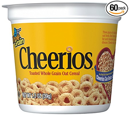 Cheerios Cereal, 1.3-Ounce Cups (Pack of 60)