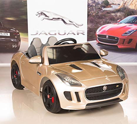 BIG TOYS DIRECT Jaguar F-TYPE 12V Kids Ride On Battery Powered Wheels Car with 2.4GHz RC Remote, Champagne