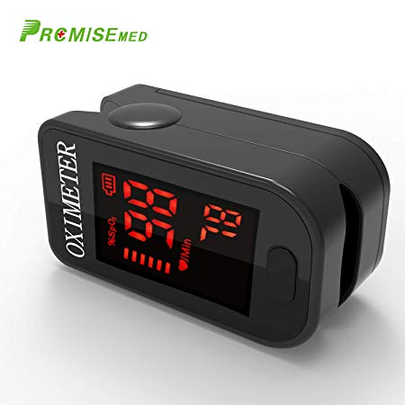 Pulse Oximeter PRCMISEMED Pro Sports and Aviation Finger-Unit Spot Check Oxygen Monitor Finger with Lanyard