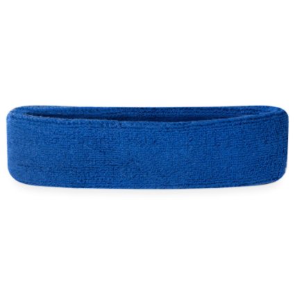 Suddora Headbands (Also in Neon Colors) - Athletic Cotton Terry Cloth Head Sweatband for Sports
