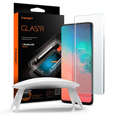 Spigen Tempered Glass Screen Protector [Glas.tR Platinum] designed for Galaxy S10