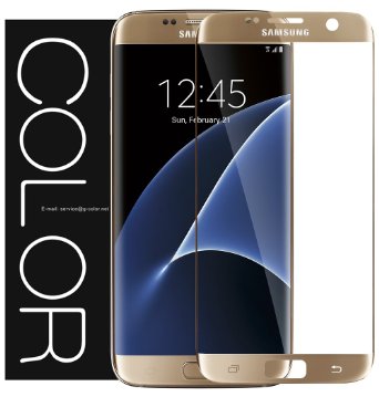 S7 Edge Screen Protector G-Color 02mm 3D Tempered Glass Screen Protector for Samsung Galaxy S7 Edge with Lifetime Warranty Gold