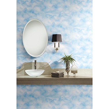RoomMates RMK10708WP Cloud Peel and Stick Wallpaper, 20.5" x 16.5 feet, Blue