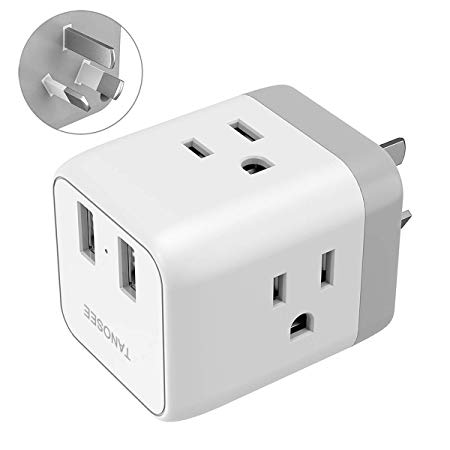 Australia, New Zealand, China Power Plug Adapter, Type I Plug Adapter for Australian AU Chinese Argentina Fiji Outlet, Travel Plug Adaptor with 2 USB Ports and 3 American Outlets
