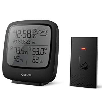 X-Sense Wireless Weather Station with Large Backlit LCD, Atomic Clock