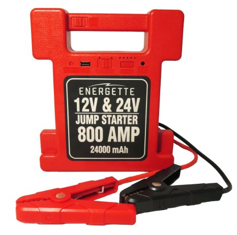 ENERGETTE POWER FREAK Jump Starter. For your Car and Heavy Duty Commercial Truck 12/24V, 24000mAh - Multi-Function Auto Start Power & Ultra-bright LED Flashlight for SOS, and High Capacity Power Bank.