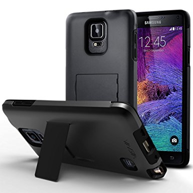 Galaxy Note 4 Case - VENA [LEGACY] Slim Fit Dual Layer Hybrid Case with Kickstand and Screen Protector for Samsung Galaxy Note 4 - Black