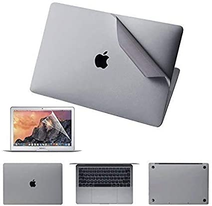 Premium 5-in-1 MacBook Full Body 3M Protective Skin Decals Stickers for MacBook Pro 13 Inch with Touch Bar (Model Number A2251, 2020 Released) - Space Gray