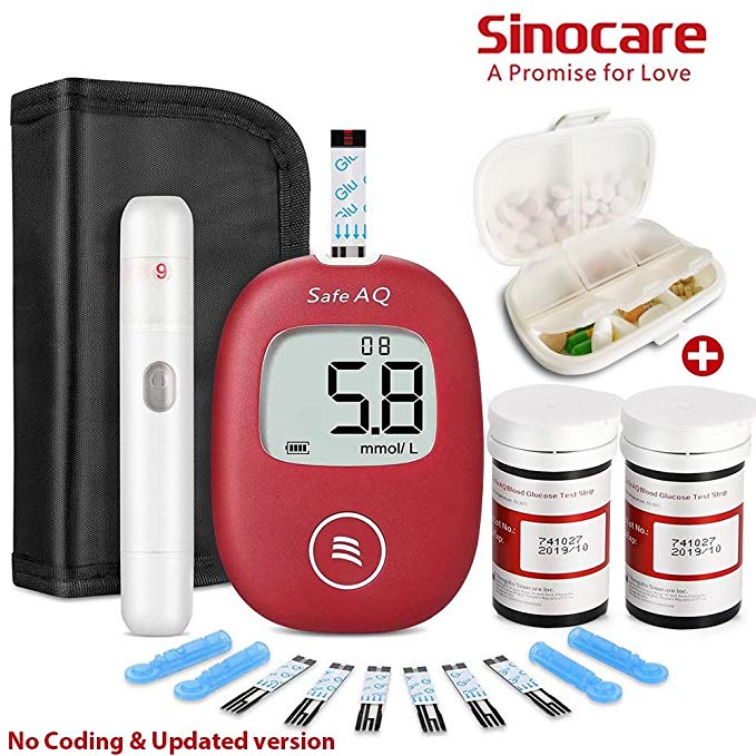 Diabetes Testing Kit Blood Glucose Test kit Blood Sugar Monitoring Kit with 50 Codefree Strips 50 Lancets Painfree Lancing Device For UK Diabetics - in mmol/L