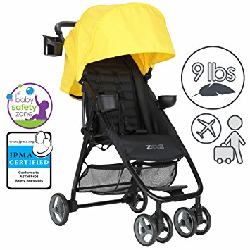 ZOE XL1 BEST Xtra Lightweight Travel & Everyday Umbrella Stroller System (Yellow)