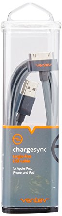 Ventev  Chargesync Micro Cables, Apple 30-Pin Cable Included - Retail Packaging - Gray