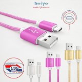 USB C CableUSB-C to USB-AHeiyo33Ft1MBraided Cable Maximum 24A fast charging and the speed of data sync up to 480 MbpsSupport All Type C DevicesPink