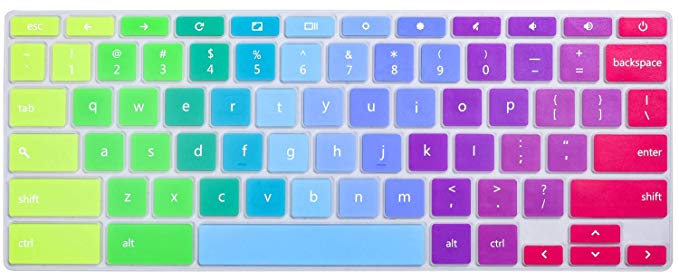 iKammo Keyboard Cover Skin Compatible 11.6 Inch ASUS Chromebook C202SA C213SA,C223 C200 C200MA C201 C201PA,13.3 Inch ASUS Chromebook C300 C300MA C300SA C301SA(Rainbow)