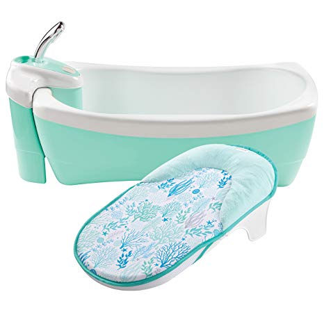 Summer Infant Lil Luxuries Whirlpool Bubbling Spa & Shower Bath Tub, Aqua