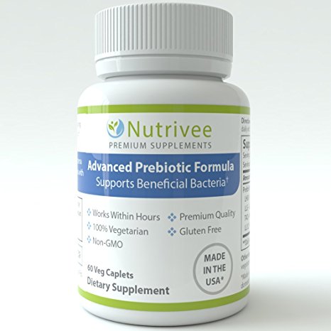 Nutrivee Advanced Prebiotic - Supports Beneficial Bacteria - Works Within Hours - 60 ct.