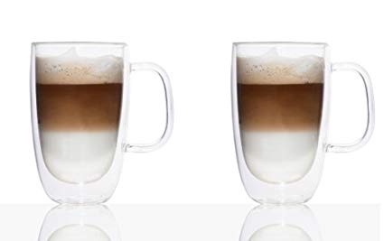 Brilliant - Double Wall Glass Coffee Mugs (325ml) Set Of 2