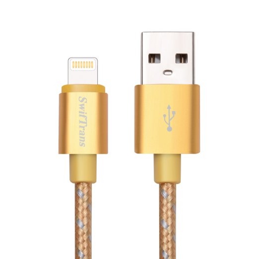Swiftrans Apple Lightning to USB Cable Apple MFI Certified 49ft Nylon Braided USB Cable with Lightning Connector for iPhone 6s Plus  6 Plus iPad Pro Air 2 and More