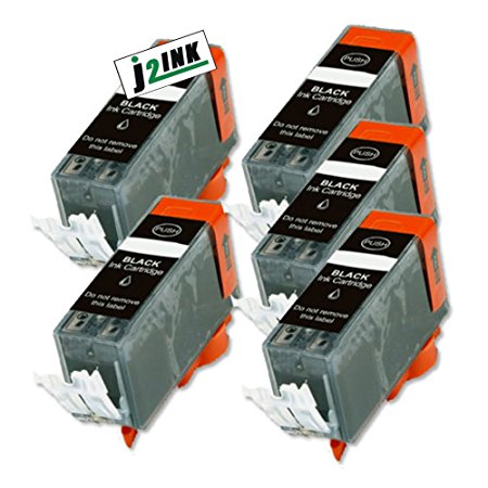J2INK Compatible Ink Cartridge Replacement for Canon PGI-225 (5 Large Black) 5 Pack PGI225BK