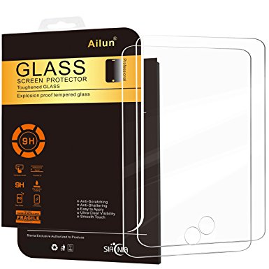 iPad Mini Screen Protector,[2Pack]by Ailun,Tempered Glass,for Apple iPad Mini 1/2/3,9H Hardness,2.5D Edge,Ultra Clear,Anti-Scratch,Case Friendly-Siania Retail Package