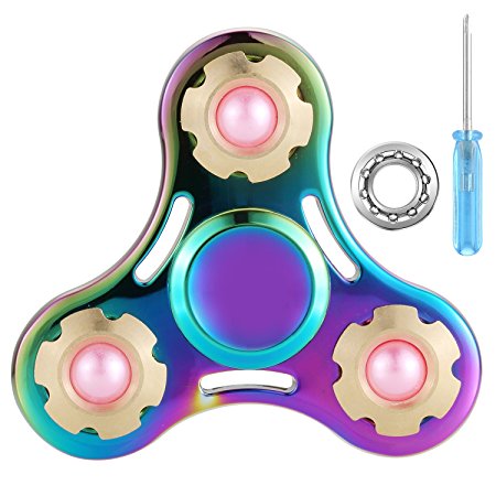 BOGI Titanium Alloy Hand Spinner Fidget Toy-Premium Stainless Steel Bearing  1 Set Spare Bearing -Relieve Stress High Speed Focus Toy for Children and Adults Killing Time（BS-Rainbow）
