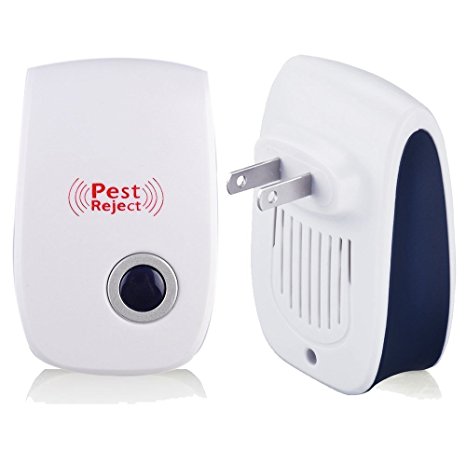 STW 2pcs Ultrasonic Pest Repeller - Control Repeller for Insect - White Color