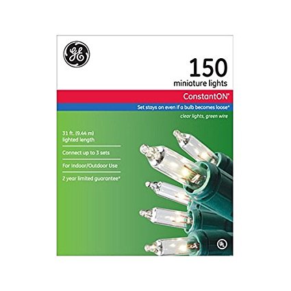 GE 150ct ConstantOn Clear Miniature Christmas Lights with 31 5' Total Set Length