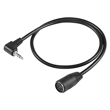 SinLoon 5-Pin DIN Female Cable, 5 Pin Din MIDI to 90 Degree 3.5mm(1/8in) TRS Male Jack Stereo Audio Cable for B & O System Playing Electronic Musical Instrument Signal Output 1.6FT (0.5m 5-PIN F)