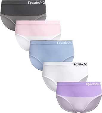 Reebok Girls' Underwear - Seamless Hipster Briefs (5 Pack)