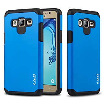 Galaxy On5 Case, J&D [Dual Layer] [Heavy Duty Protection] Hybrid Shock Proof Fully Protective Rugged Case for Samsung Galaxy On5 - Blue