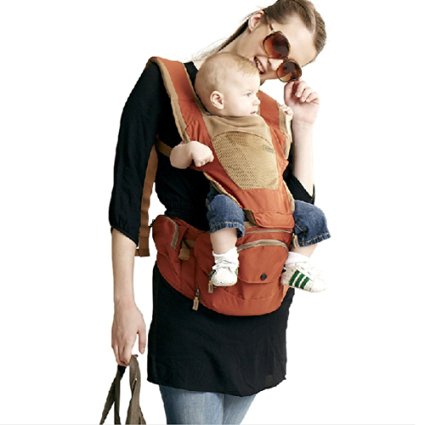 Hip Seat Baby Carrier by Bebamour-Advanced Lumbar Support, 3 months , Orange