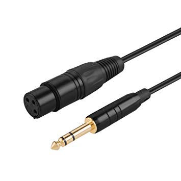 1/4’’ to XLR,CableCreation [2-Pack 10FT] 6.35MM TRS to XLR Female Cable for Speakers,Mixer,Microphone,Guitar,AMP,Black