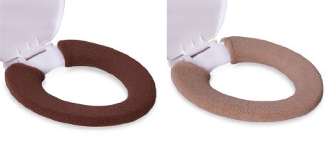 CindyampWill 2Pack Soft and Warm Thicken Toilet Seats Covers Coffee  Light Coffee