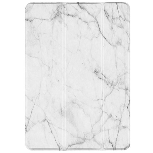 TNP iPad Air 1 Case - Slim Lightweight Shell Smart Cover Stand, Hard Back Protection with Auto Sleep Wake for Apple iPad Air 1 (Marble White)