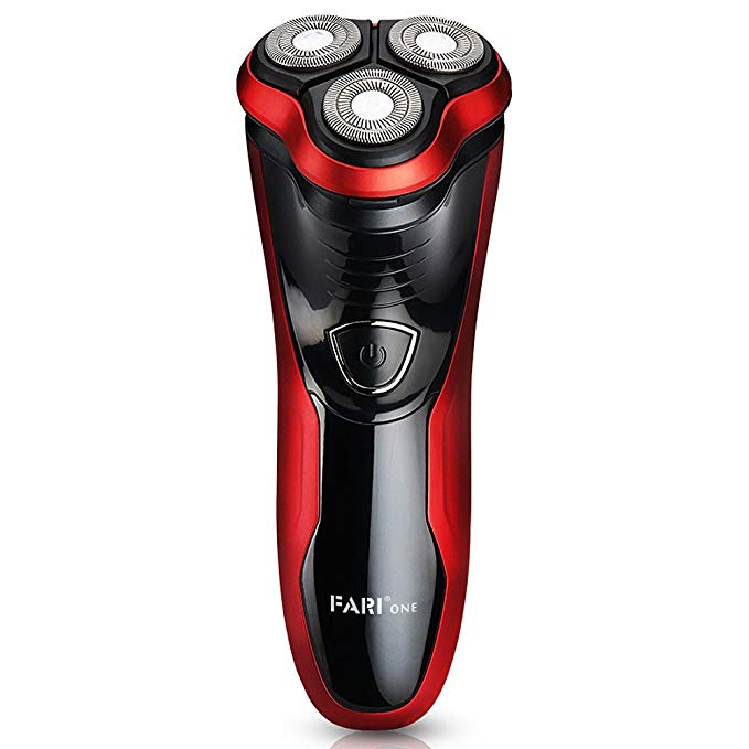 FARI Rotary Electric Shaver with Pop-up Trimmer, Wet & Dry Rechargeable Electric Shaving Razor for Men, Black
