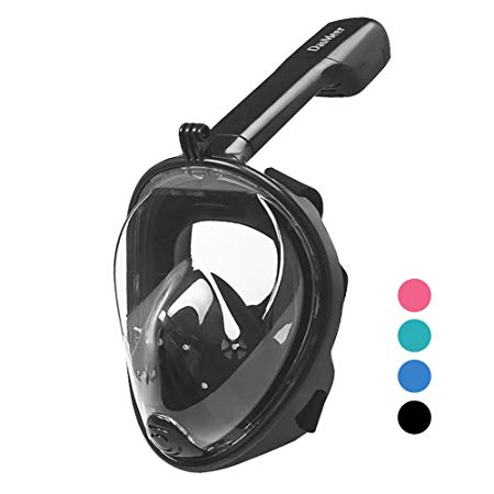 DasMeer Full Face Snorkel Mask Foldable Snorkeling Mask Compatible with Detachable GoPro Mount 180 Panoramic View Easy Breathing Dry Top Set Anti-fog Anti-leak for Adults & Kids[2018 NEWEST Version]