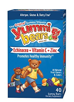 Yummi Bears Echinacea   Vitamin C & Zinc, 40-Count Gummy Bears