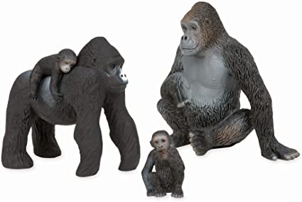 Terra by Battat – Gorilla Family – Small Gorilla Animal Toy Miniatures for Kids 3-Years-Old & Up (4Pc)
