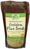 Now Foods Certified Organic Golden Flax Seeds 16 ozs Bag  Pack of 2