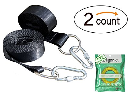 Swing Hanging Strap Kit[Heavy Duty Hooks] By UUAT Tree Swings&Hammock Accessories–40 Inch Strap with Safer Lock Snap Carabiner Hook+Carry Pouch- Holds Up 1000+ Lbs[100% Waterproof]2,40''(Swing Strap)