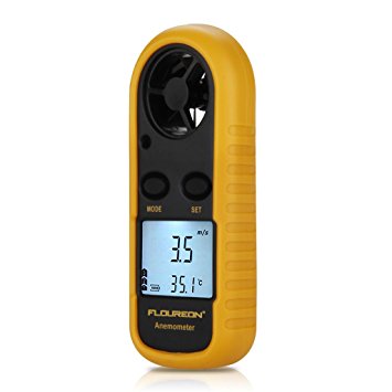 Floureon GM816 LCD Digital Display Handheld Portable Air Velocity Wind Speed Temperature Gauge Meter Anemometer NTC Thermometer