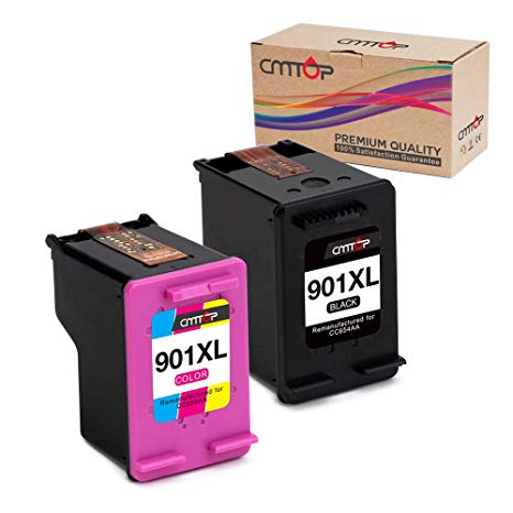 CMTOP Remanufactured for HP 901 XL 901XL Ink Cartridges, High Yield, 1 Black 1 Tri-Color, for HP Officejet 4500 J4500 J4540 J4524 J4580 J4680 J4680C J4525 J4535 J4550 J4585 J4624 J4640 J4660 Printer