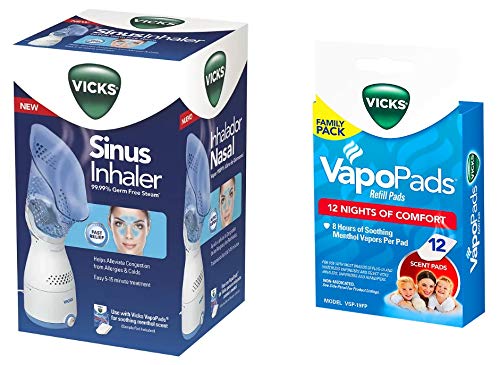 Personal Sinus Steam Inhaler with 12 Pads Bundle