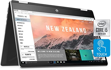 HP Pavilion x360 Convertible 14-inch FHD Touchscreen 2-in-1 Laptop, 10th Gen Intel Core i5-1035G1, 8 GB RAM, 512 GB SSD, Amazon Alexa Voice Compatible, Windows 10 Home (14-dh2011nr, Natural Silver)